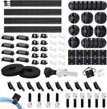 TRU COMPONENTS T23CA007 Kabelhouderassortiment TC-12888384 Bundel-Ø (bereik) 1 tot 40 mm Zwart 1 set(s)