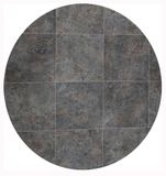 Tadi & Imperium Vinyltapijt, rond, metaallook, geoxideerd grijs, industrieel en elegant design, voor interieurdecoratie, diameter 133 cm