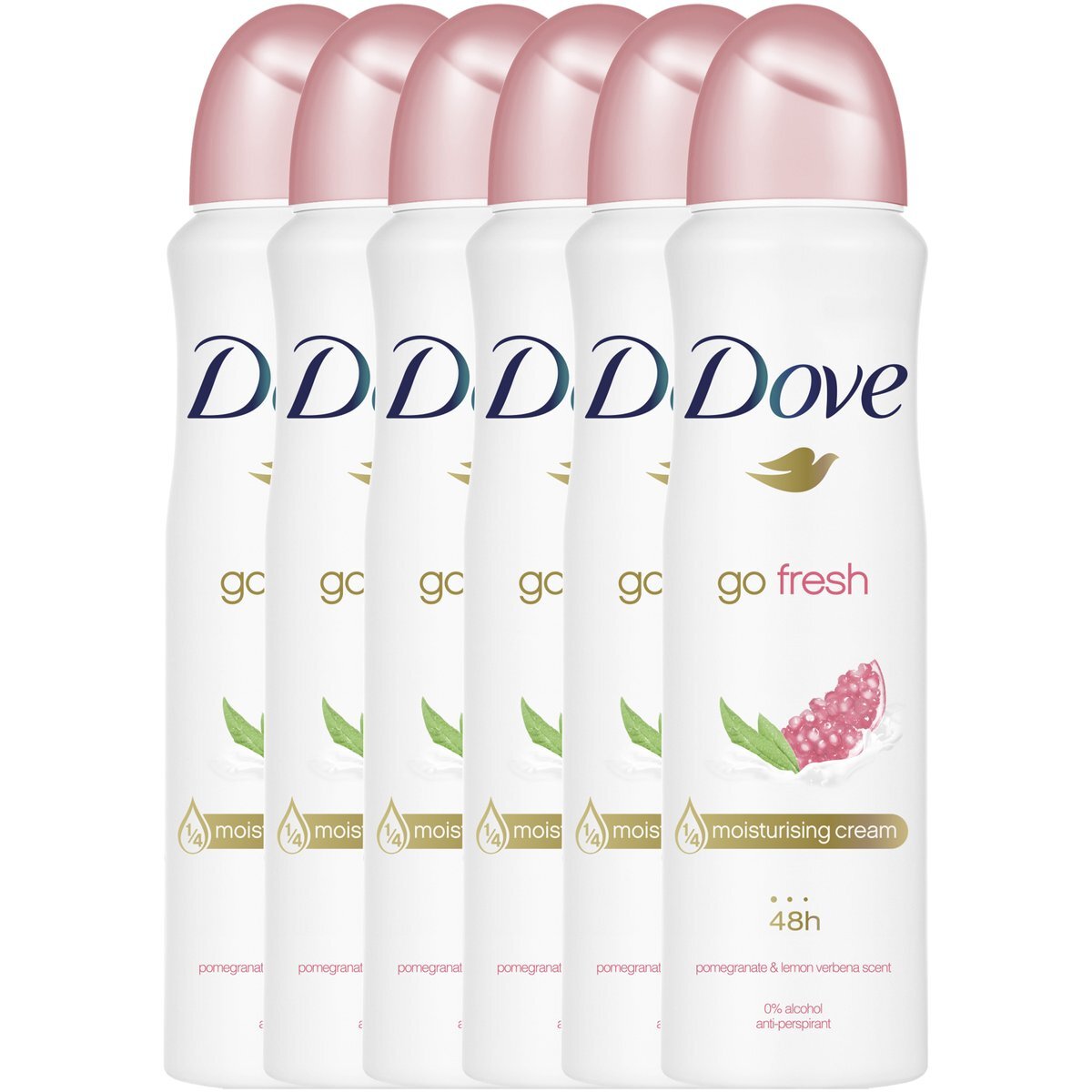 Dove Go Fresh Anti-transpirant Deodorant Pomegranate - 6 x 150 ml - Voordeelverpakking