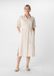 Comma midi-shirtjurk met ceintuur en klassieke kraag, lange mouw, steekzakken, opgerolde mouw, effen, beige, 46