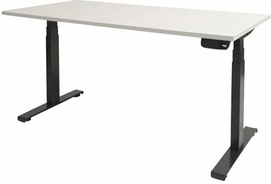 Schaffenburg Zit Sta Bureau - Dextro Plus T-poot EV ZS 180x80 krijtwit 25mm-zwart frame