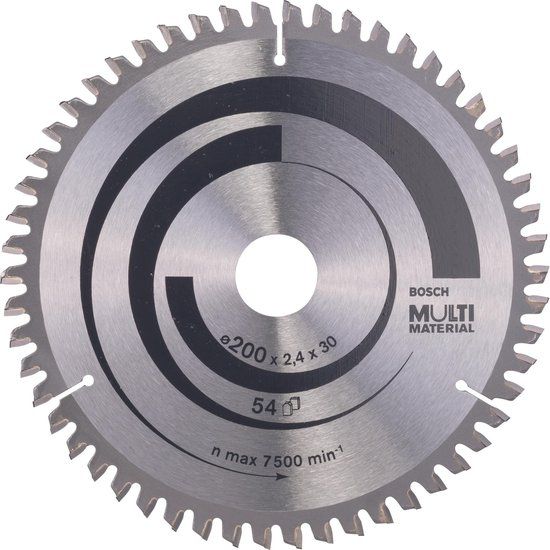 Bosch - Cirkelzaagblad Multi Material 200 x 30 x 2,4 mm, 54T - 2608640510