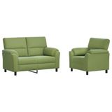 vidaXL Bankstel 2 pcs Lichtgroen fluweel