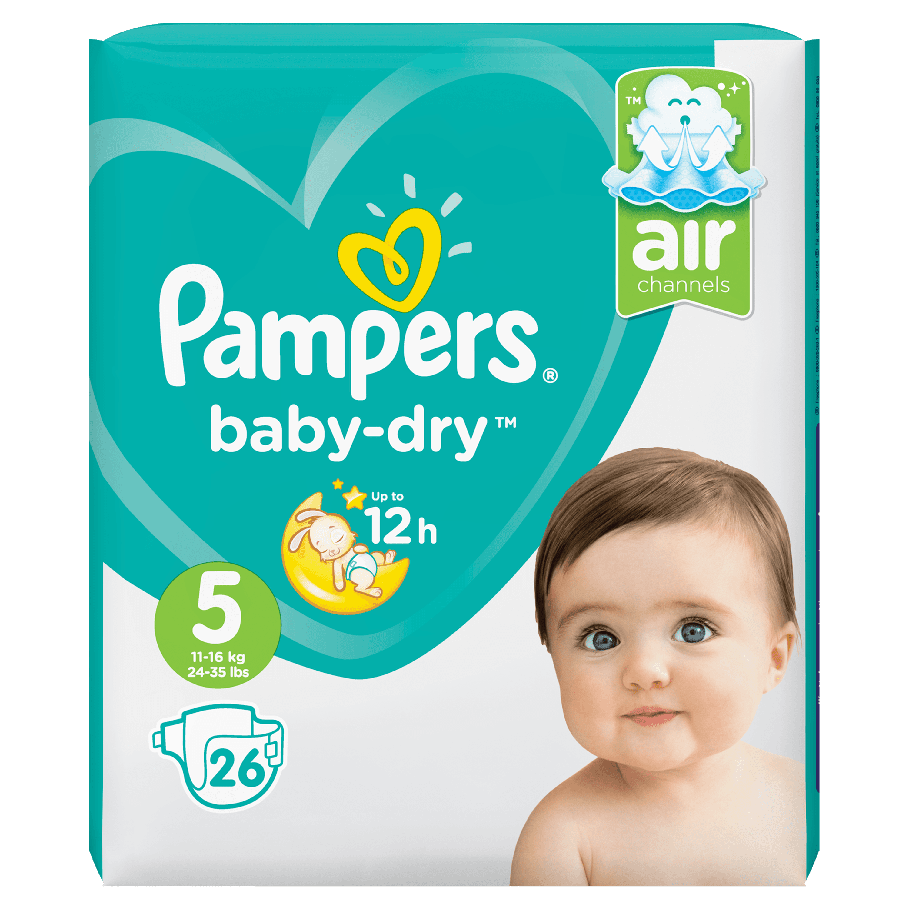 Pampers Active Baby-Dry Baby-Dry Maat 5, 26 Luiers, Voor Droge Ademende Huid multi