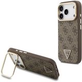 Guess Backcover hoesje voor Apple iPhone 17 Pro Max - HC Magsafe 4G PU With Triangle Logo & Stand Camera - Bruin
