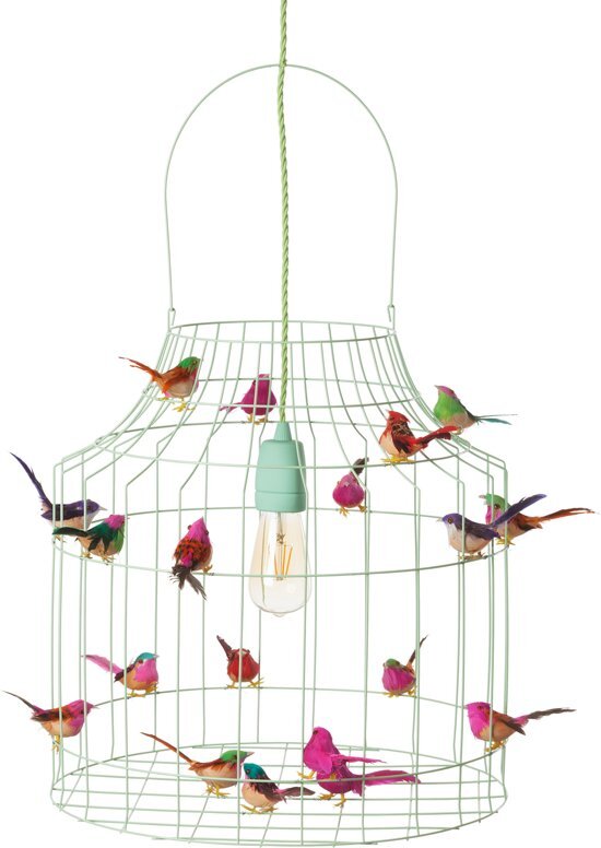 Dutch Dilight Mintgroene babykamer hanglamp mint en roze met vogeltjes nÃ©t echt