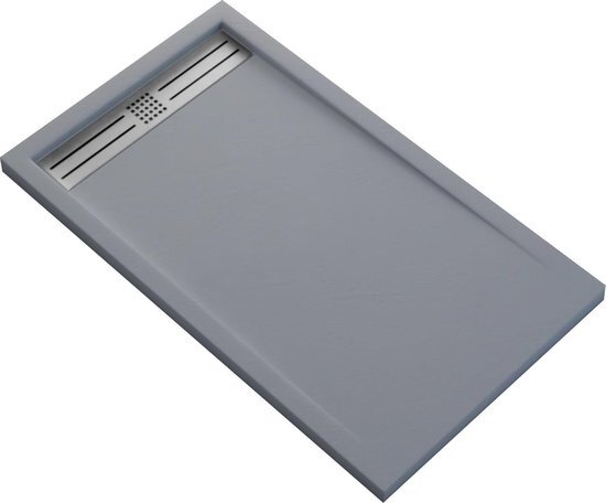 Veroni Elite Flat Composietsteen Douchebak Grijs 160x90x3cm