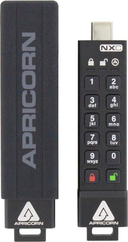 Apricorn ASK3-NXC 128GB USB-C USB-stick - Zwart