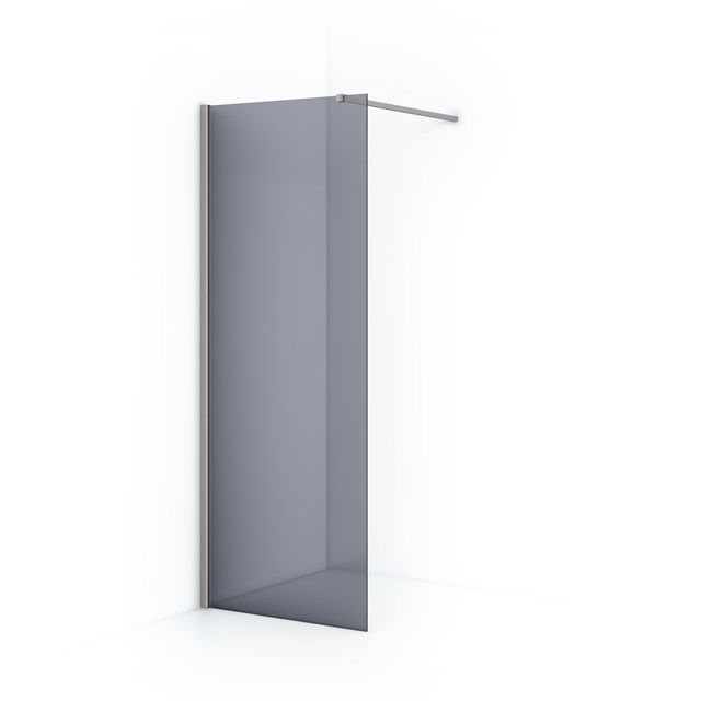 Maxaro Inloopdouche Diamond 80cm Rookglas Geborsteld RVS