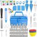 Navastore Set de 121 pièces pour poche à douille pour crème au beurre avec boîte de rangement et douilles