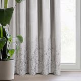 Eurofirany MIRELA Fluwelen gordijn, met plooiband, 1 stuk, gouden patroon, verduistering, glamour, elegant gordijn voor woonkamer, slaapkamer, 140x270 cm, beige