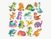 MOOGCO Stickers muraux chambre d'enfant dinosaures drôles - Set de 16