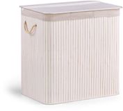 hjh LIVING Wasmand Falster XXL B 150 L bamboe wit 3 vakken