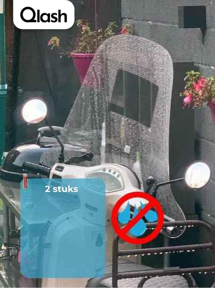 Qlash.nl 2x Anti regen windscherm scooter sticker - Waterafstotende folie - Anti regen sticker - Waterafstotende spray windscherm - Nano shield windscherm - Bescherm Hoes - Windscherm regen bescherming - anti fog sticker - water folie