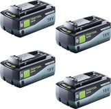 Festool Accuset 4x BP 18 Li 8.0 HP-ASI accu 18 V 8.0 Ah (4x 577323) 8000 mAh Li-ion met laadniveau-indicator