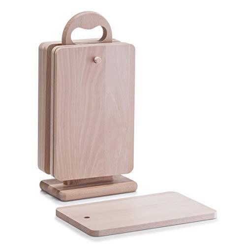 ZELLER Snijplank Set 7 stuks. 15x9x31cm, Hout, Beige, 15 x 9 x 31 cm