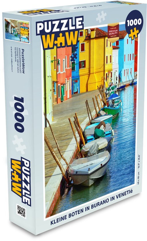 MuchoWow Puzzel boten in Burano in Venetië - Legpuzzel - Puzzel 1000 stukjes volwassenen - Sinterklaas cadeautjes - Sinterklaas voor grote kinderen