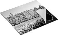 Chefcare Inductie Beschermer Amsterdamse Huisjes met Tulpen - Zwart Wit - 57,6x51,6 cm