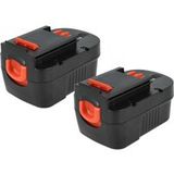vhbw 2x batterie compatible avec Black & Decker KC2002F, KC2002FK, SX4000, RD1441K, R143F2 radio, RD1440K, NM14, PS142K outil (3300 mAh, NiMH, 14,4 V)