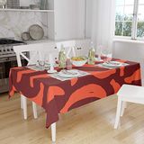 Bonamaison Tafelkleed, Anti-Mold, Sneldrogend, Waterdicht, 100% Polyester Tafellaken, Oranje Bordeaux, 140 x 160 Cm