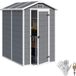 Outsunny Tuinhuis Aluminium Grijs 131L x 186B x 198H cm
