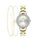 Lucardi Dames Regal cadeauset met gratis bicolor armband - Horloge - Staal - Goudkleurig