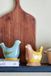 Bloomingville Birdy Eierdop aardewerk blauw set van 2