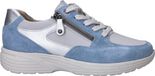 Hartjes Lage Sneakers Dames Blauw Leer Veters/Ritssluiting Maat 39