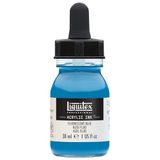 Liquitex Professional Acrylic Ink, hoog gepigmenteerde airbrush verf, - Acryl Inkt, 30ml, Fluorescent Blue