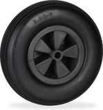 Merkloos Relaxdays kruiwagenwiel 3.50-6 massief rubber kunststof velg anti-lek 100 kg zwart