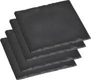 Kesper Pannenonderzetters - 4x stuks - leisteen - 20 x 20 cm - Vierkant