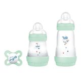 MAM Starterset met 2 anti-koliek flesjes, 160 ml en 260 ml met speen van SkinSoft siliconen, met originele startfopspeen, 0+ maanden, neutraal