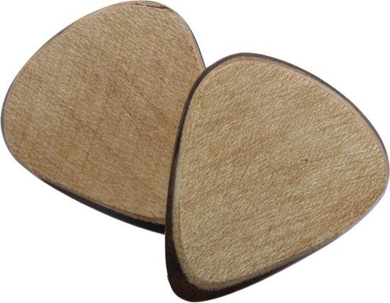 Esdoorn houten fusion plectrum met Ebben kern 2-pack 3.00 mm