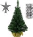 Billiet - Vanlaere Mini sapin de Noël artificiel - H45 cm - avec décorations de Noël - argent - 21 pièces - plastique - sapin artificiel