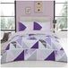 GC GAVENO CAVAILIA Easy Care Bedrukt beddengoed sets King Size, Poly Katoen Dekbedovertrek, Omkeerbare Bedhoezen, Paars/Grijs, 686750