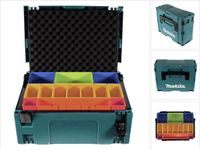 Makita MAKPAC 2 systeemkoffer + doosinzet met gekleurde dozen P-83652 + schuimrubberen dekselinzet