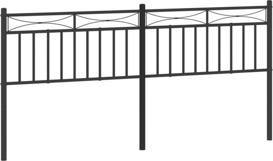 vidaXL Hoofdbord 193 cm metaal zwart