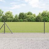 vidaXL Euro-hek met betonnen voetstuk 25 x 0,6 m PVC-coated staal mesh