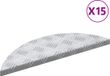 vidaXL Tapis d'escalier 15 pcs 60 x 18 x 2,5 cm argent aluminium
