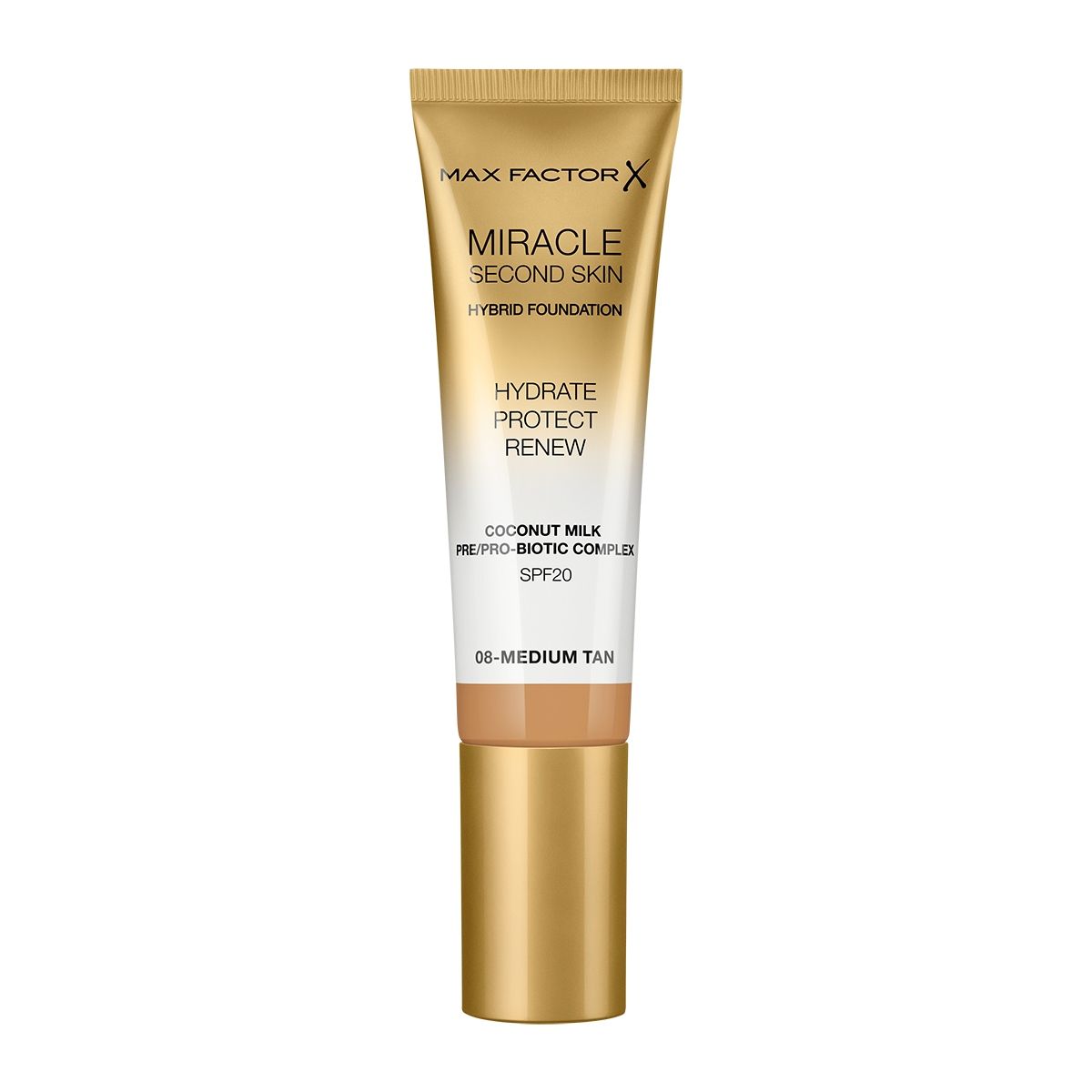 Max Factor Miracle Second Skin Foundation - 08 Medium Tan - 30ml