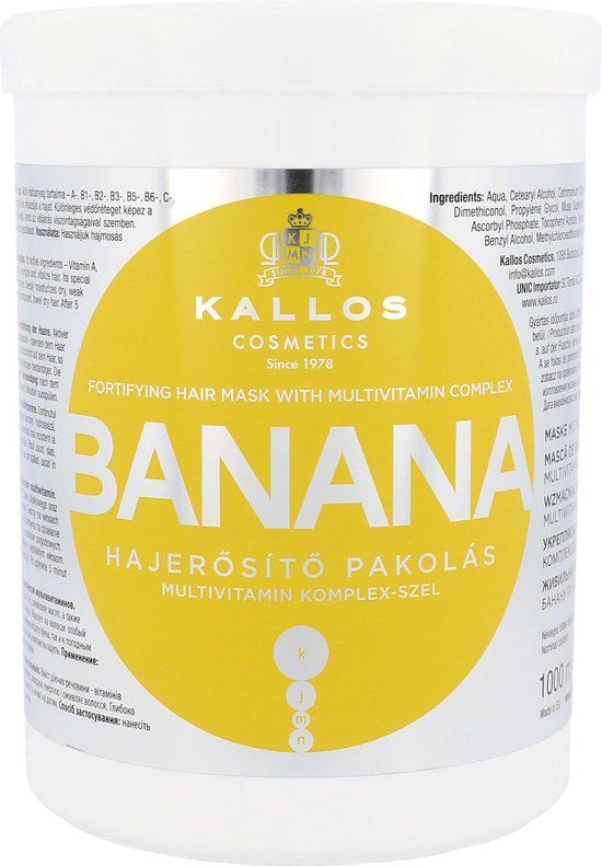 Kallos Cosmetics Voedend Haarmasker Banana 1 L