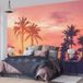 LUMALÉA Papier Peint Panoramique Palmiers Couché De Soleil