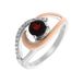 Orphelia Ring Bicolor Zilver 925 Granaat Zirkonia Maat 52