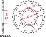 Esjot Couronne de transmission Esjot pour moto Aprilia 125 RS Pista 2006 à 2014 40 dts P520
