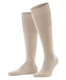 FALKE Airport lang eenkleurig wol katoen kniekousen heren beige - maat 39-40