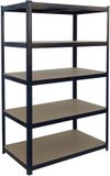 Merkloos Stellingkast - 200 x 100 x 60 cm - 875 kg - steeksysteem - zwart-bruin