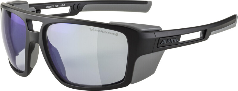 Alpina Skywalsh VLM+ Glasses, black grey matt/blue mirror