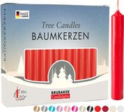 BRUBAKER 20 Stuks - Boomkaarsen - Rood - Kerstkaarsen - Piramidekaarsen - Kerstboomkaarsen - 95/12.5 mm
