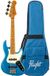 Flight Mini JB Bass LPB Basgitaar Elektrische Mini Bas Ukulele Metallic Blauw met Dual Pickups en 584 mm Mensuur