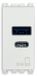 Vimar Arké 19292.AC.15.B USB-voeding, 15W, 3A, 5V, voor elektronische apparaten, USB-A en USB-C-uitgangen